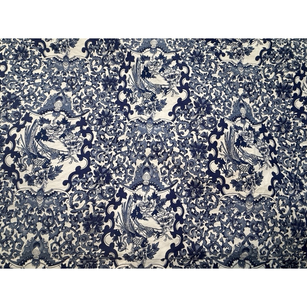 Ralph Lauren 2 King Pillowcases Shams Bird Blue Porcelain Tamarind Chinoiserie - Picture 8 of 10